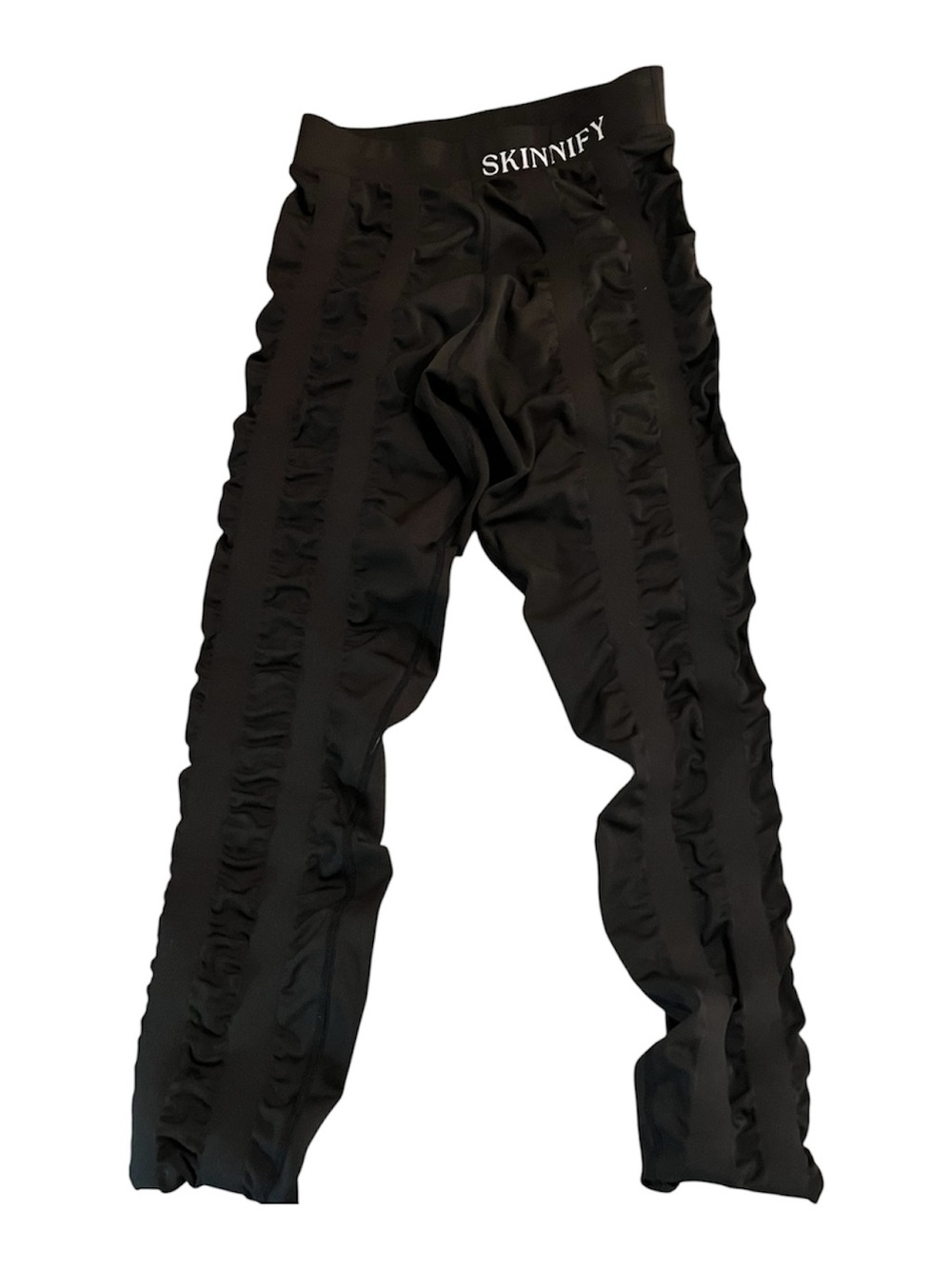 SKINNIFY Black Women’s Ruffle-Trim Leggings